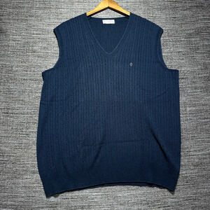Mauro Sergio Men's XL Blue Vest Sleeveless Nylon Wool